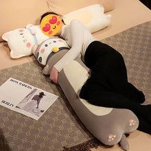 Load image into Gallery viewer, Long White Cat Plush Body Pillow - Swirly Pink Cheeks - Large to Super Giant Size-Home Decor-Cats,Home Decor,Pillows,Stuffed Animal,White Cat-11