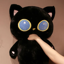 Load image into Gallery viewer, Large Black Cat Plush Toy - Big Blue Eyes Black Cat-4