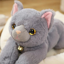 Load image into Gallery viewer, Lifelike Russian Blue Cat Plush Toy - Sweet Jingle Bell Kitty-23