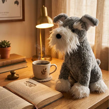 Load image into Gallery viewer, Schnauzer Stuffed Animal Plush Toy - Realistic Sitting Salt and Pepper Schnauzer-6