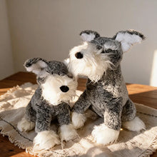 Load image into Gallery viewer, Schnauzer Stuffed Animal Plush Toy - Realistic Sitting Salt and Pepper Schnauzer-4