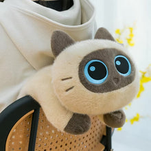 Load image into Gallery viewer, Siamese Cat Plush Toy - Big-Eye Belly Flop Chibi Design