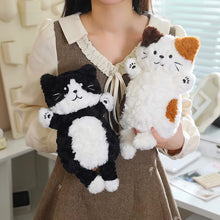 Load image into Gallery viewer, Cute Black and White Cat Soft Toy - Fuzzy Little Charmer