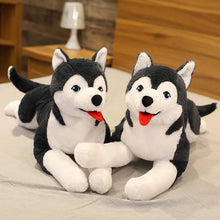 Load image into Gallery viewer, Large Black and White Husky Stuffed Animal Plush Toy-1