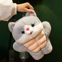 Load image into Gallery viewer, Funny Grey and White Cat Plush Toy - Muscle Cat with Abs-2