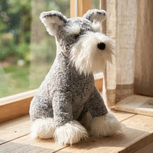 Load image into Gallery viewer, Schnauzer Stuffed Animal Plush Toy - Realistic Sitting Salt and Pepper Schnauzer-5