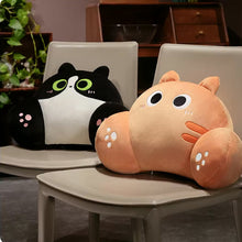 Load image into Gallery viewer, Black and White Cat Pillow - Comfy Cat Decorative Plush Chair Cushion Bed Pillow