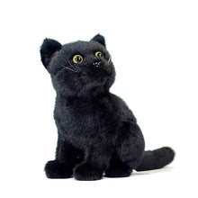 Load image into Gallery viewer, Realistic Black Cat Stuffed Animal Plush Toy - Soft Fur Lifelike Detailing-20