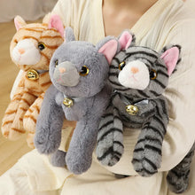 Load image into Gallery viewer, Lifelike Russian Blue Cat Plush Toy - Sweet Jingle Bell Kitty-3