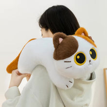 Load image into Gallery viewer, Black Cat Plush Toy - Big-Eye Belly Flop Chibi Design