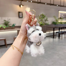 Load image into Gallery viewer, Schnauzer Bag Charm and Keychain - 2 Coat Colors - Fluffy Schnauzer Love