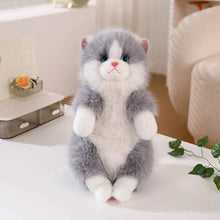 Load image into Gallery viewer, Realistic Gray and White Cat Plush Toy - Fluffy Sitting Cat Stuffed Animal-Stuffed Animals-Cat Memorial Gifts,Cats,Grey and White Cat,Stuffed Animal-4