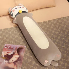 Load image into Gallery viewer, Long White Cat Plush Body Pillow - Swirly Pink Cheeks - Large to Super Giant Size-8