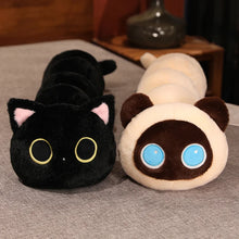 Load image into Gallery viewer, Long Black Cat Plush Body Pillow - Long Caterpillar Cutie - Medium to Giant Size-11