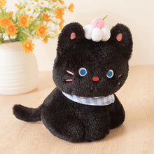 Load image into Gallery viewer, Cake on My Mind - Black Cat Plush Toys-blue scarf-25cm-23