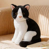 Realistic Black and White Cat Plush Toy - Precious Sitting Kitty-Stuffed Animals-Black and White Cat,Cat Memorial Gifts,Cats,Stuffed Animal-2