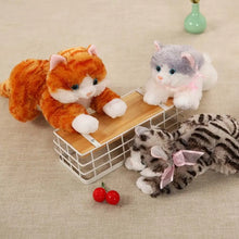 Load image into Gallery viewer, Realistic Persian Cat Plushie - White - Meowing Sound with Blue Eyes with Pink Bow-Stuffed Animals-Cat Memorial Gifts,Cats,Persian Cat,Stuffed Animal-7