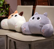 Load image into Gallery viewer, Black and White Cat Pillow - Comfy Cat Decorative Plush Chair Cushion Bed Pillow