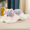 Realistic American Shorthair Cat Plush Toy - Gray and White - Meowing Sound with Blue Eyes with Pink Bow-Stuffed Animals-American Shorthair,Cat Memorial Gifts,Cats,Grey and White Cat,Stuffed Animal-1