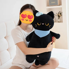 Load image into Gallery viewer, Large Black Cat Plush Toy and Bed Pillow - Huggable Sleepy Time Cat-Home Decor-Black Cat,Home Decor,Pillows,Stuffed Animal-2