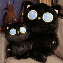 Load image into Gallery viewer, Large Black Cat Plush Toy - Big Blue Eyes Black Cat-2