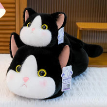 Load image into Gallery viewer, Black Cat Plush Toy - Big-Eye Belly Flop Chibi Design