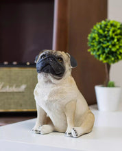 Load image into Gallery viewer, Realistic Pug Statue - Lifelike Sitting Fawn Pug Sculpture for Home-Home Decor-Dog Memorial Gifts,Home Decor,Pug,Statue-3