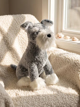 Load image into Gallery viewer, Schnauzer Stuffed Animal Plush Toy - Realistic Sitting Salt and Pepper Schnauzer-9