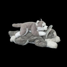 Load image into Gallery viewer, Gray and White Husky Plush Toy - Super Soft Belly Flop Husky Stuffed Animals-Dog Memorial Gifts,Stuffed Animal-1