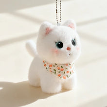 Load image into Gallery viewer, Cute White Cat Bag Charm - Sweet Bandana Kitty-white cat pendant-about 13cm-1