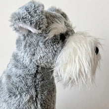 Load image into Gallery viewer, Schnauzer Stuffed Animal Plush Toy - Realistic Sitting Salt and Pepper Schnauzer-2