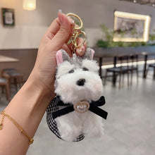 Load image into Gallery viewer, Schnauzer Bag Charm and Keychain - 2 Coat Colors - Fluffy Schnauzer Love