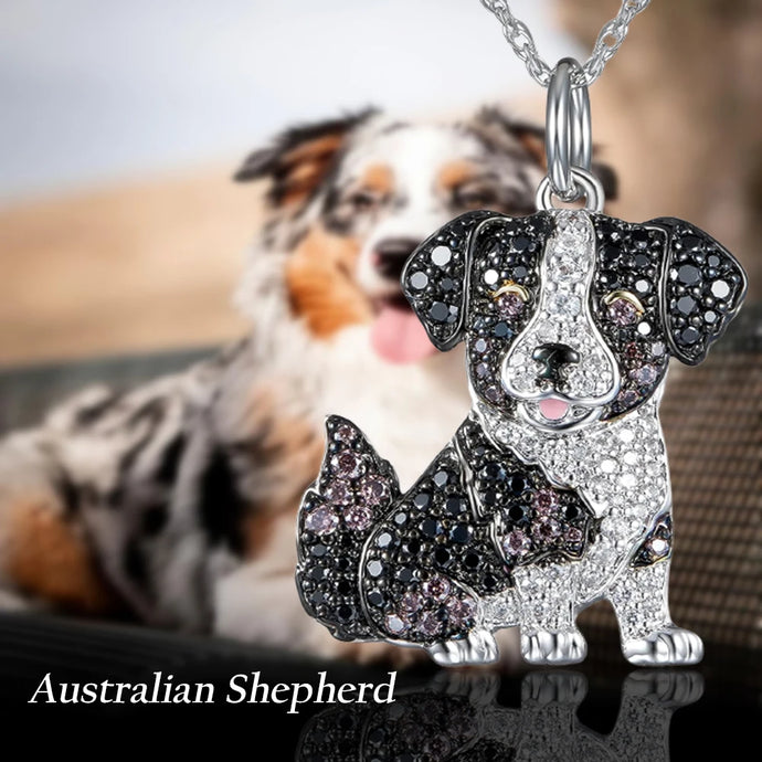 Cutest Sparkling Australian Shepherd Mom Pendant Necklace-Dog Themed Jewellery-Accessories,Australian Shepherd,Dog Mom Gifts,Jewellery,Necklace-1