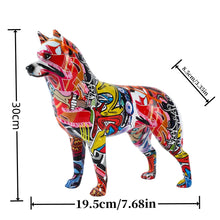 Load image into Gallery viewer, Hydro Dip Graffiti Art Standing Husky Statue-Home Decor-Dog Dad Gifts,Dog Memorial Gifts,Dog Mom Gifts,Home Decor,Siberian Husky,Statue-10