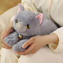Load image into Gallery viewer, Lifelike Russian Blue Cat Plush Toy - Sweet Jingle Bell Kitty-19