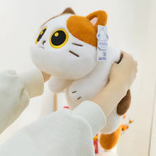 Load image into Gallery viewer, Black Cat Plush Toy - Big-Eye Belly Flop Chibi Design