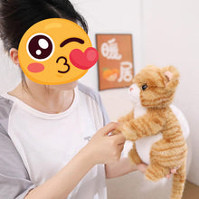 Load image into Gallery viewer, Realistic Grey and White Tabby Cat Plush Toy - Adorable Standing Curious Cat