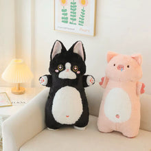 Load image into Gallery viewer, Adorable Black and White Cat Plush Toy and Pillow - Pixie Heart Kitty-Stuffed Animals-Black and White Cat,Cats,Home Decor,Pillows,Stuffed Animal-3