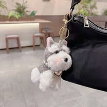 Load image into Gallery viewer, Schnauzer Bag Charm and Keychain - 2 Coat Colors - Fluffy Schnauzer Love