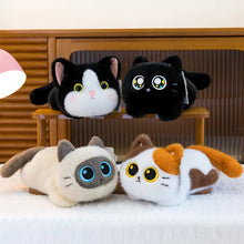 Load image into Gallery viewer, Siamese Cat Plush Toy - Big-Eye Belly Flop Chibi Design