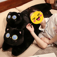 Load image into Gallery viewer, Giant Black Cat Body Pillow and Plush Toy - Big Blue Eyes Black Cat-Home Decor-Black Cat,Cats,Home Decor,Pillows,Stuffed Animal-4