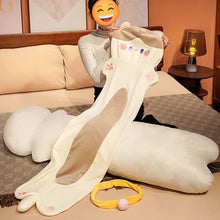 Load image into Gallery viewer, Long White Cat Plush Body Pillow - Swirly Pink Cheeks - Large to Super Giant Size-Home Decor-Cats,Home Decor,Pillows,Stuffed Animal,White Cat-2
