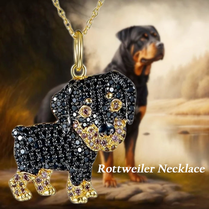 Cutest Sparkling Rottweiler Mom Pendant Necklace-Dog Themed Jewellery-Accessories,Dog Mom Gifts,Jewellery,Necklace,Rottweiler-1