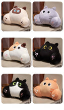 Load image into Gallery viewer, Black and White Cat Pillow - Comfy Cat Decorative Plush Chair Cushion Bed Pillow
