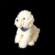 Load image into Gallery viewer, Realistic Lifelike White Goldendoodle Stuffed Animal Plush Toy - Star Print Bandana-3