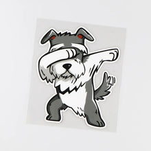 Load image into Gallery viewer, Schnauzer Car Sticker - Dabbing Schnauzer Love-Car Accessories-Car Accessories,Car Sticker,Dog Dad Gifts,Dog Mom Gifts,Schnauzer-Gray-Small - 13 cm or 5.1"-2
