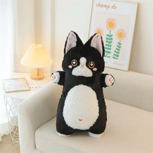 Load image into Gallery viewer, Adorable Black and White Cat Plush Toy and Pillow - Pixie Heart Kitty-Stuffed Animals-Black and White Cat,Cats,Home Decor,Pillows,Stuffed Animal-1