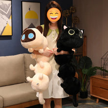 Load image into Gallery viewer, Long Black Cat Plush Body Pillow - Long Caterpillar Cutie - Medium to Giant Size-Home Decor-Black Cat,Cats,Home Decor,Pillows,Stuffed Animal-6