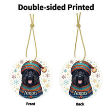 Load image into Gallery viewer, Scottie Dog Ornament - Christmas Folk Art Design - Personalize with Photo and Name
