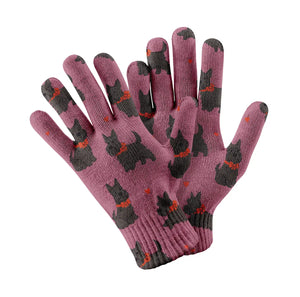 Scottie Dog Love Parade Touch Screen Gloves-Accessories-Accessories, Dog Dad Gifts, Dog Mom Gifts, Gloves, Scottish Terrier-Rose gold-5